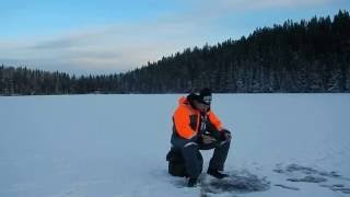 Anglerman ice fishing adventure in Sweden