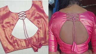 Beautiful boat neck blouse design cutting & stitching/Blouse back neck designs/Blouse Designs