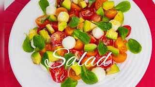 Рецепт вкусного салата с помидорами черри,моцареллой,авокадо.Salad