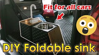 Amazing Simplistic Camper Conversions！Quick Setup Portable Sink for SUV / Minivan or MPV.