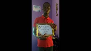 JUST DELIVERED CERTIFICATE TO GHANA FROM  NIGERIA (TETTEH FELIX NEVER BELIEVED IT WAS REAL)