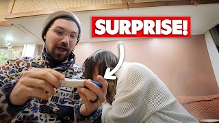 Surprising him! (I'm pregnant)