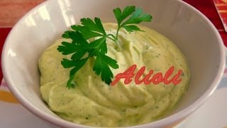 Cocina fácil - Alioli (Mayonesa con ajo y perejil) - Mayonnaise with garlic and parsley