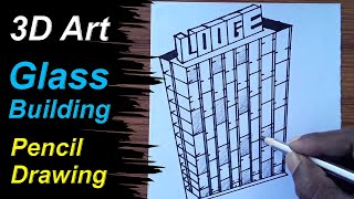 How to Draw Skyscraper Building 3D Pencil Art - Drawing Sheet