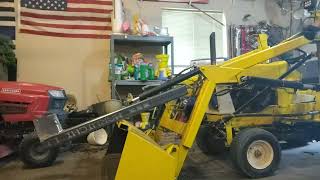 DIY log splitter, on front end loader, garden tractor