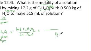 Molarity, Molality and Colligative Properties