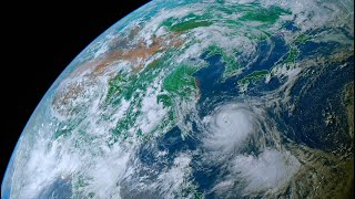 Satellite animation of Typhoon Khanun and Doksuri (July 21 to August 8, 2023) (color-enhanced)