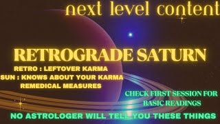 RETROGRADE SATURN ! A NEW APPROACH ! RESULT FOR ALL #saturnretrograde #saturn #astrology #jyotish