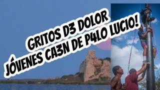 📢CAE DE LO ALTO DE UN PALO LUCIO !! gritos de dolor por graves lesiones!!