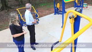 Academia e playground adaptados são instalados no Parque Cidade