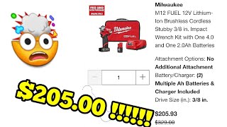 ofertas día de madre  milwaukee en Homedepot Stubby con baterías en $200!!!!!!