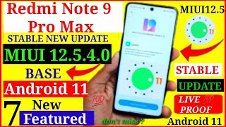 Redmi Note 9 Pro Max New Update | Redmi Note 9 Pro Max MIUI 12.5.4.0 | Redmi Note 9 Pro Max Update 🤫