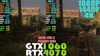 GTX 1060 - RTX 4070 ~ The Last of Us Part 1 PC Official FSR 3 Frame Gen Update Performance Test