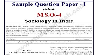 MSO 04 guess paper | MSO 04 sample paper | MSO 04 important question answer | MSO 04 exam notes pdf