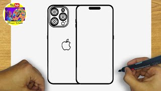 HOW TO DRAW IPHONE 16 PRO MAX SREP BY STEP | DRAWING APPLE IPHONE 16 PRO MAX