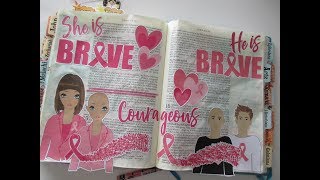 Technique Thursday #128 -John 14:27 "Brave" Bible Journaling Page and a FREEBIE