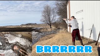 Trap Shooting Loser Jumps In FREEZING Cold Creek!!