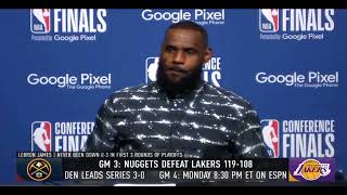 Lebron James Post Game Interview | Denver Nuggets V Lakers Game 3 “We can Still Win”