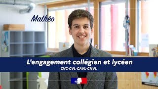 L'engagement collégien et lycéen - Témoignage de Mathéo