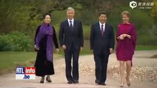 习近平偕夫人彭丽媛比利时散步 Peng Liyuan Visiting Belgium