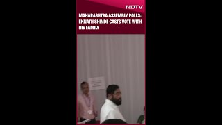 Maharashtra Polls 2024 | CM Eknath Shinde Casts Vote With His Family