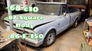 Starting Old Pickups! '87 Square Body, '68 C10, '86 F-150 #chevrolet #ford