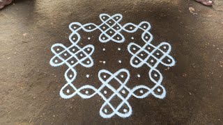 8 x 2 dots sikku kolam | easy kambi kolam | beautiful beginners kolam | SathyaSelva Arts