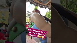 Just casually spinning around in Obelix's backside! 😅🤣😅 #parcasterix #themepark #carousel