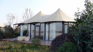 Large Glass Wall Tent with Wide And Clear View | Big Luxury Family Tent House