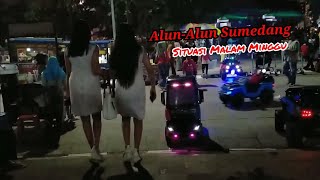 SITUASI TERKINI ALUN-ALUN KOTA SUMEDANG  DI MALAM MINGGU