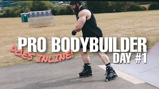 Me and Janicke go skating - Pro bodybuilder does inline