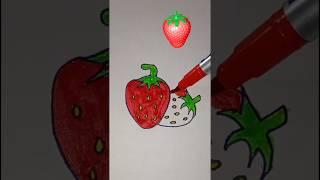 Strobery Drowing|| fruits droing || easy fruit art  #art #drawing #meetvils #trending #2024