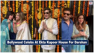 Jeetendra, Samir Soni, Neelam Kothari & Urvashi Dholakia At Ekta Kapoor House For Ganpati Darshan