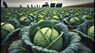 Awesome Cabbages Farming Agriculture Technology -  U.S Cabbages Harvesting  - Cabbages Cultivation