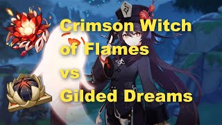 Hu Tao Charge Damage | Crimson Witch of Flames vs Gilded Dreams | Genshin Impact