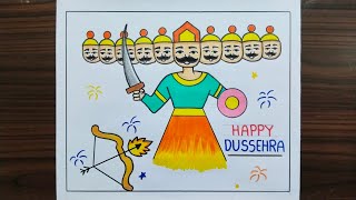 How To Draw Ravan Step By Step / Ravan Drawing Easy / Dusshera Drawing / Ravan Drawing Very Easy