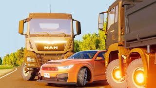 Car and Double Truck Crashes #01 BeamNG.Drive