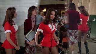 Jaclyn Smith - skimpy red costume with black micro-fishnet pantyhose & boots Charlie's Angels s01e21