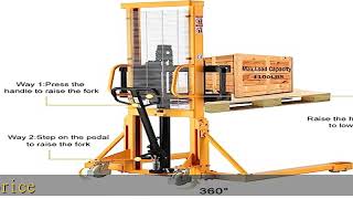 APOLLOLIFT Manual Pallet Stacker with Straddle Legs 1100lbs Capacity 63" Lift Height Adjustable For