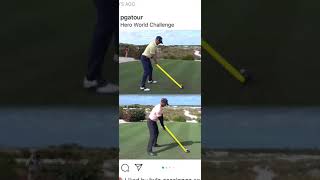 A quick look at how Justin Thomas and Tiger Woods deliver the club into the ball.