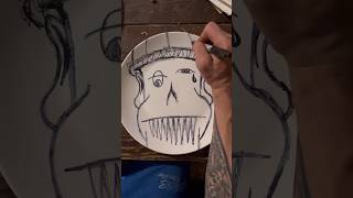 Daily Faces Challenge: Day 238/365 - Sharpie Marker Drawing on Plate | Art Timelapse #shorts