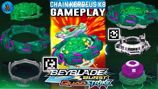 CHAIN KERBEUS K8 GAMEPLAY OLD KERBEUS'S QR CODES BEYBLADE BURST QUAD STRIKE APP