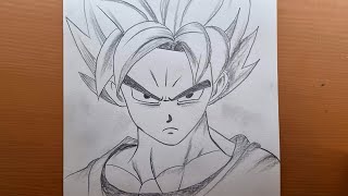 Como desenhar Goku Super Saiyan azul || Ideias fáceis de desenho  | desenhar anime com lápis