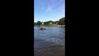 Racing Joey Joe to a ball in the water @ Ron's House Summer 2012