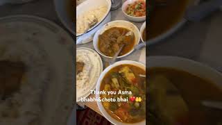 Thank you Asma Bhabi @choto bhai😍🤲#yummy food #youtubeshorts u