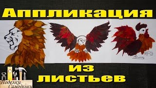 Аппликация из листьев! Животный мир!