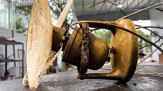 Genius Boy Restoring a Rusty Old Revolving Wall Fan