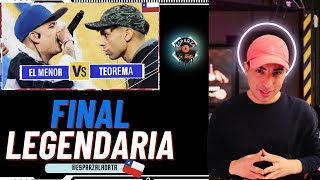 FINAL LEGENDARIA | REACCIÓN TEOREMA vs EL MENOR - Final | Red Bull Batalla Final Nacional Chile 2024