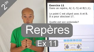 Ex 11 : ordonnée d'un point aligné avec deux points connus