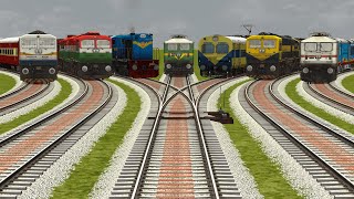 SEVEN TRAINS CROSSING | BUMPY GRADIENT | RAILROAD CROSSING TRACKS | Train Simulator